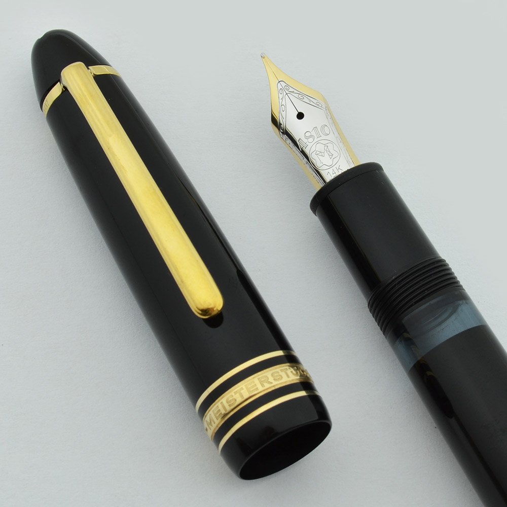 Montblanc Meisterstuck 146 - Black w Gold Trim, Piston Fill, 14k